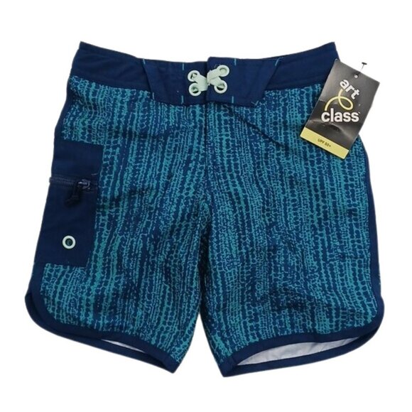 Art Class Swim Trunks Blue Adjustable Waist Mesh Lined Summer Boys - Picture 1 of 4